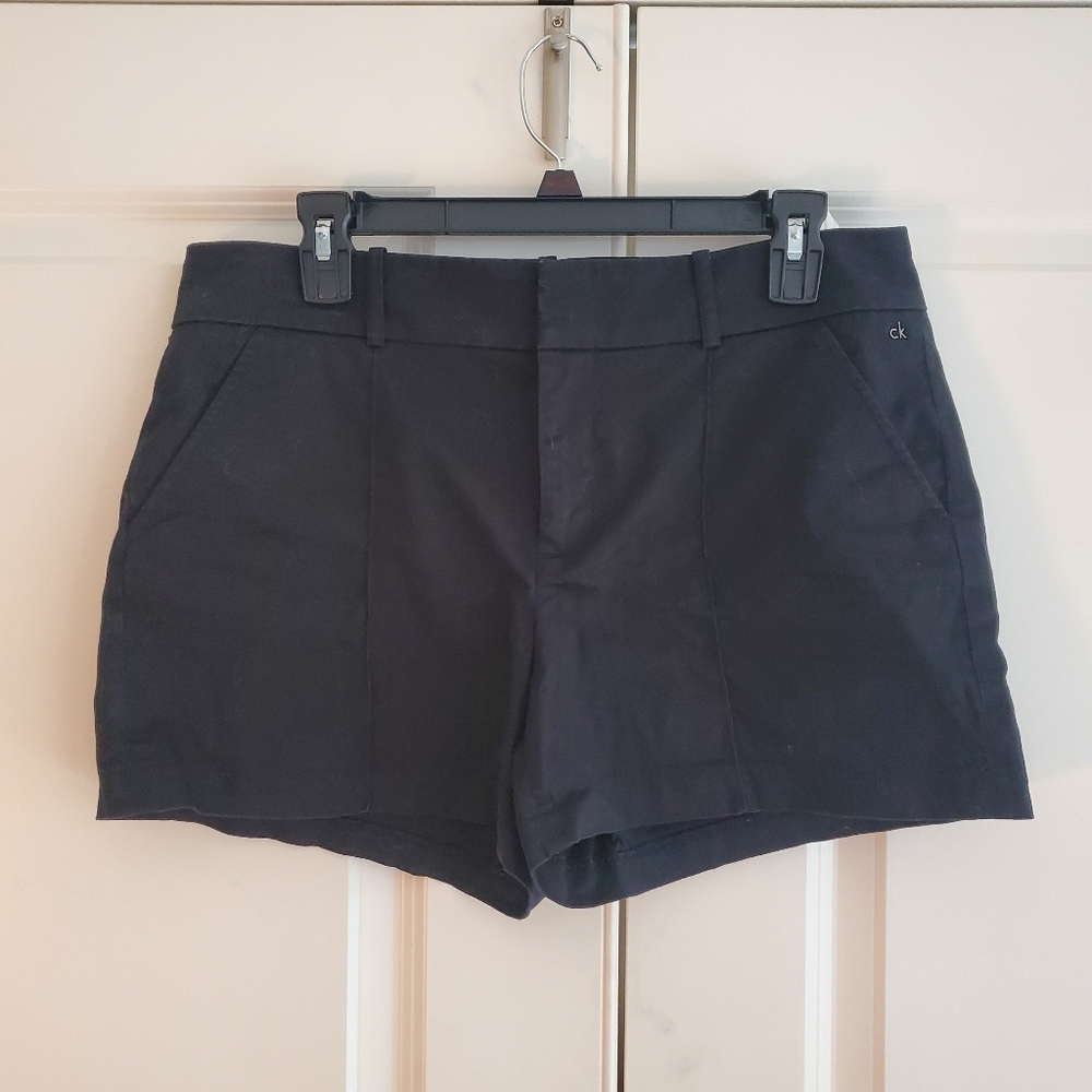 Calvin Klein Women's Black Shorts, Size 10, Chic Summer Cool